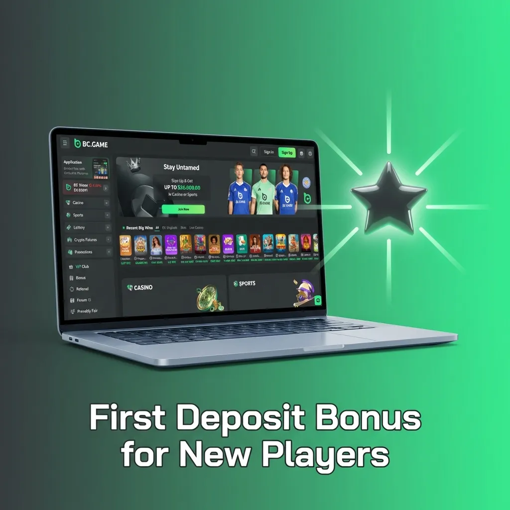 New player making first deposit on betting platform to claim welcome bonus of up to 300% for casino and sports