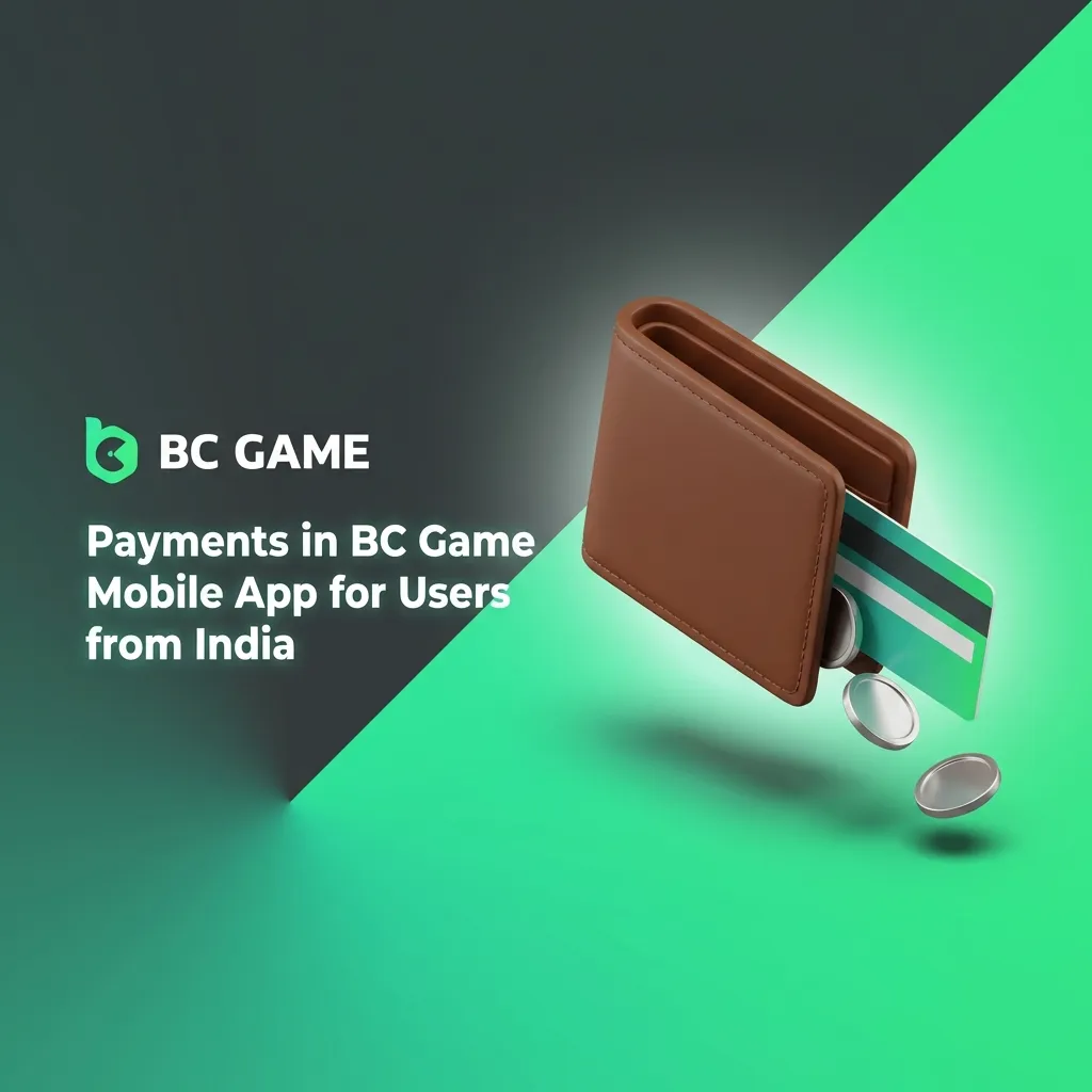 BC Game mobile app payment interface showing UPI, digital wallets, and cryptocurrency options for Indian users