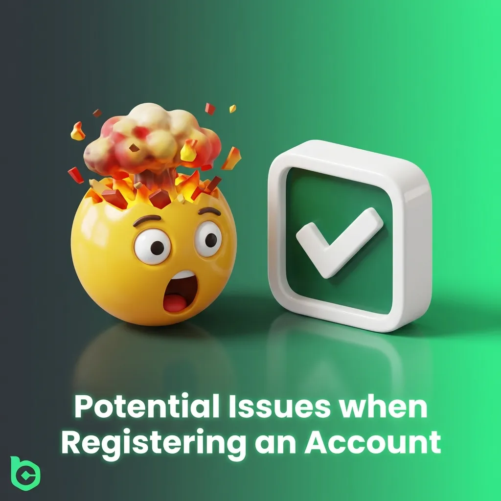 Troubleshooting guide showing common account registration problems and solutions for new users