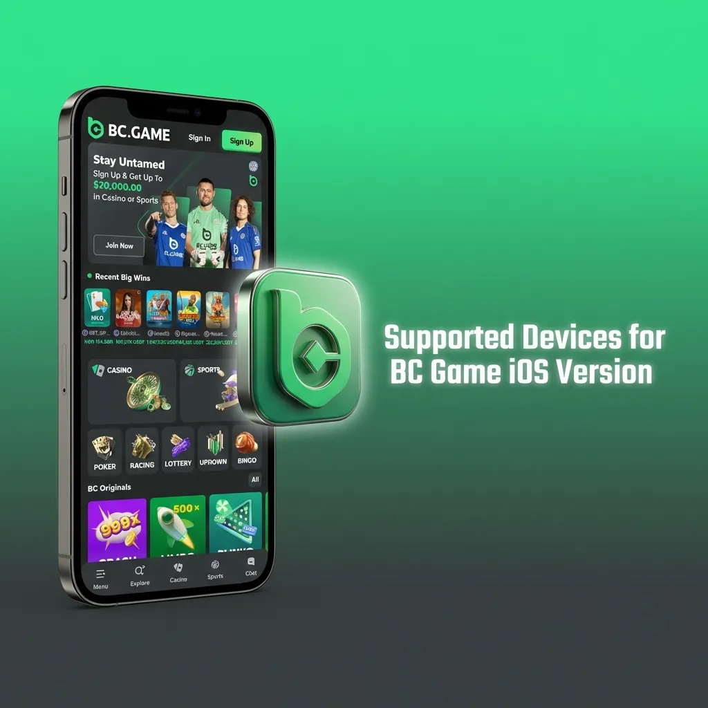 List of Apple devices compatible with BC Game iOS app, including iPhone and iPad models from 2017 onwards