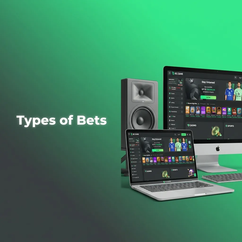 Diagram showing three bet types: Single bets on one outcome, Express combining multiple bets, and System bet combinations.