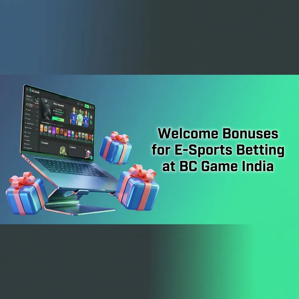 BC Game India welcome bonus interface showing 180% and 300% deposit options for esports betting